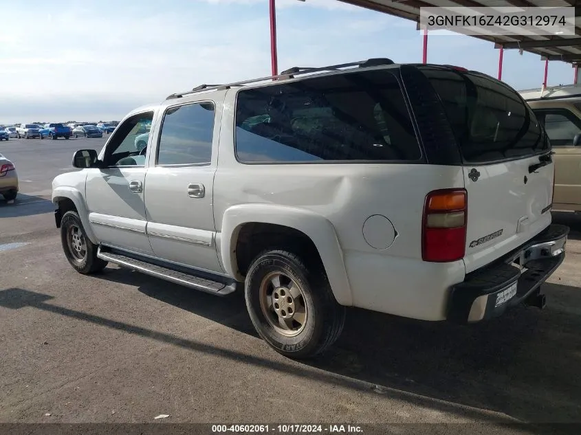 2002 Chevrolet Suburban 1500 Lt VIN: 3GNFK16Z42G312974 Lot: 40602061