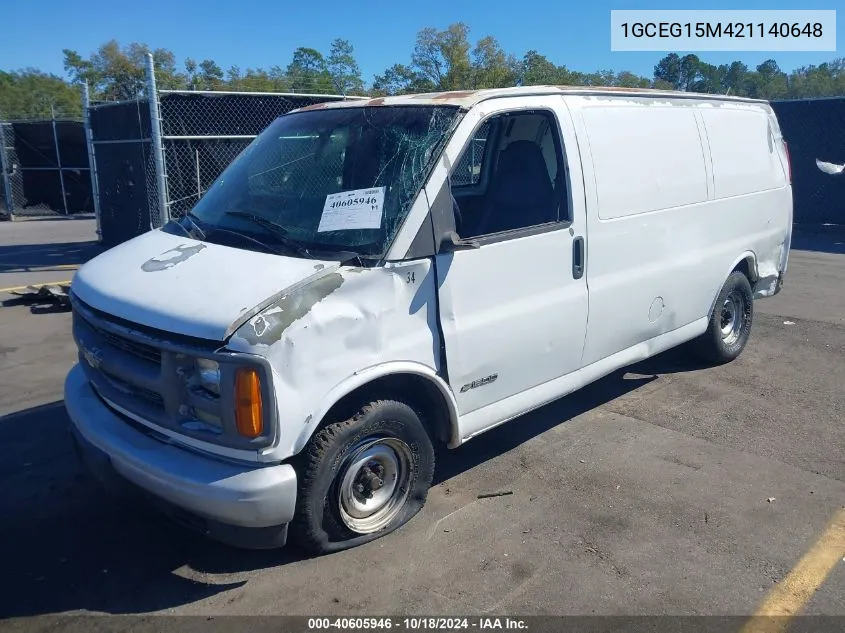 2002 Chevrolet Express VIN: 1GCEG15M421140648 Lot: 40605946