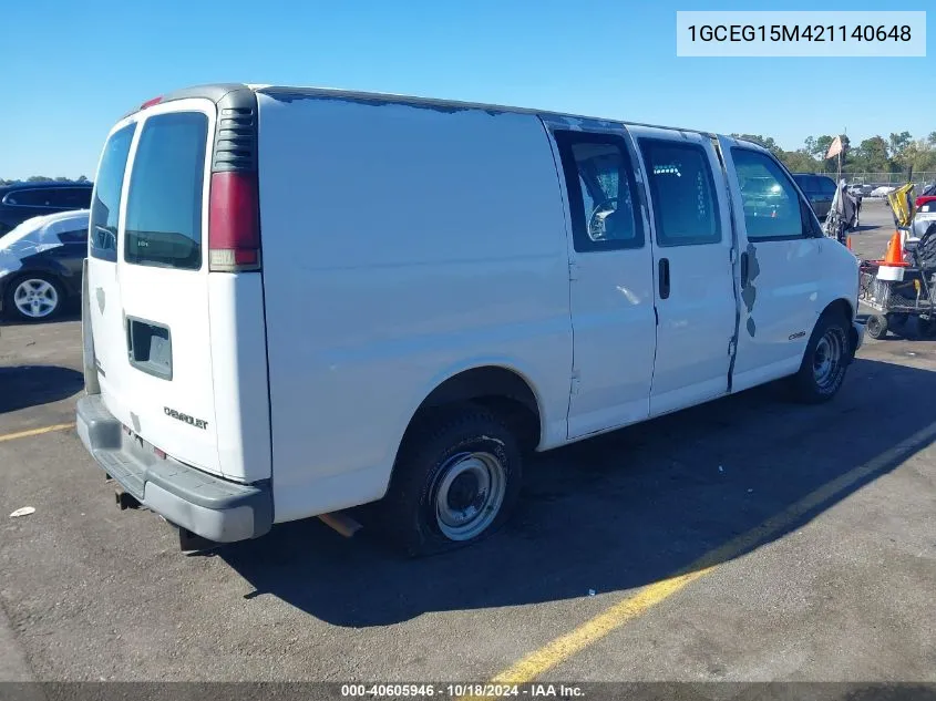 2002 Chevrolet Express VIN: 1GCEG15M421140648 Lot: 40605946