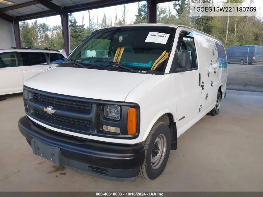 2002 Chevrolet Express VIN: 1GCEG15W221180759 Lot: 40618003