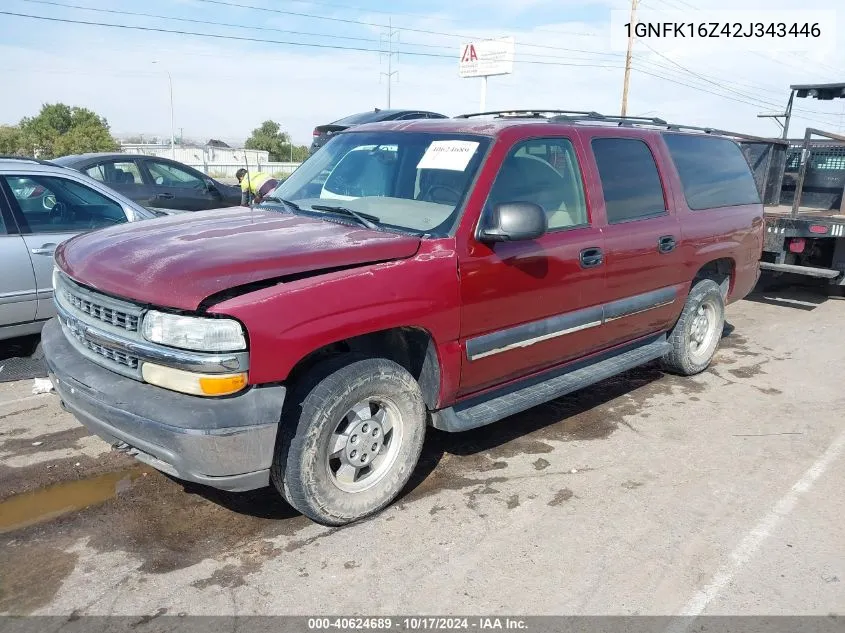 2002 Chevrolet Suburban 1500 Ls VIN: 1GNFK16Z42J343446 Lot: 40624689