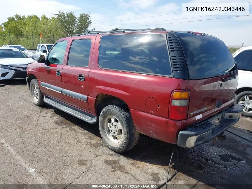 2002 Chevrolet Suburban 1500 Ls VIN: 1GNFK16Z42J343446 Lot: 40624689