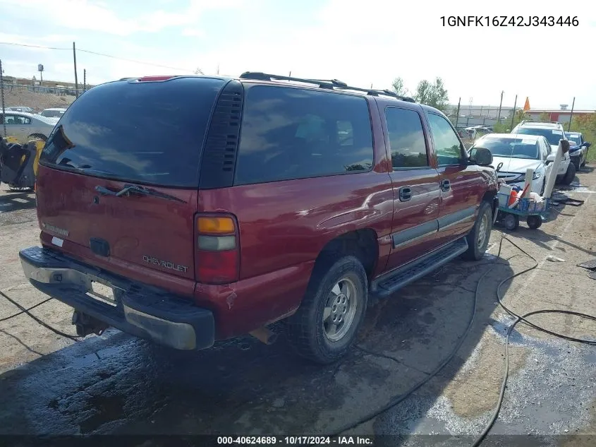 2002 Chevrolet Suburban 1500 Ls VIN: 1GNFK16Z42J343446 Lot: 40624689