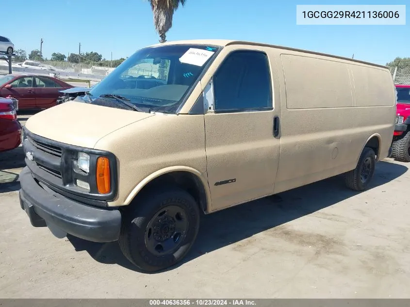 2002 Chevrolet Express VIN: 1GCGG29R421136006 Lot: 40636356