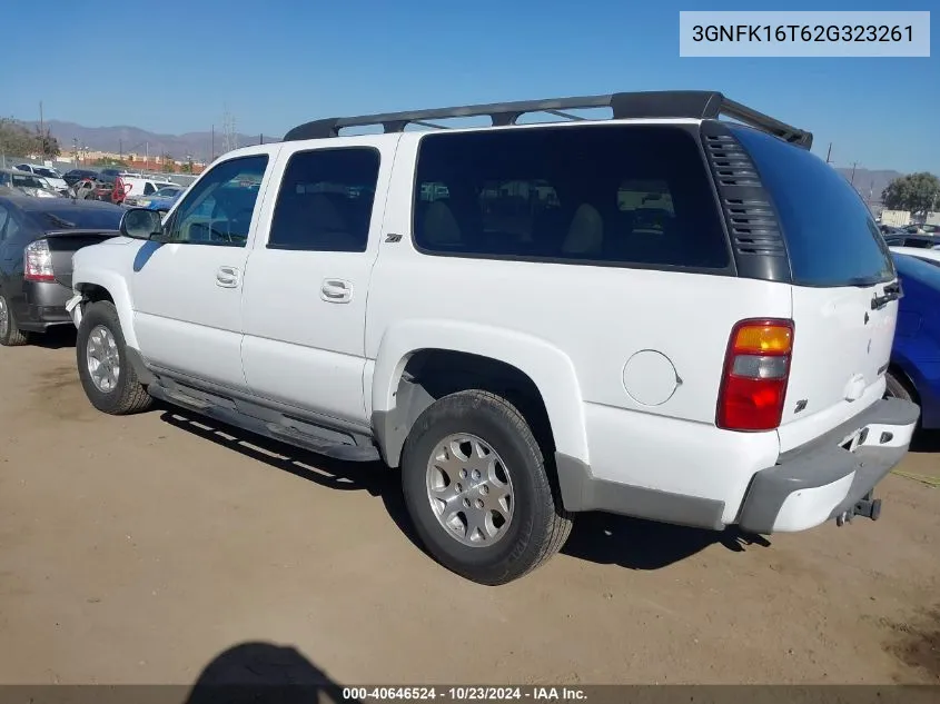 2002 Chevrolet Suburban 1500 Z71 VIN: 3GNFK16T62G323261 Lot: 40646524