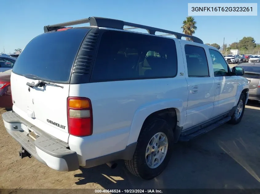 2002 Chevrolet Suburban 1500 Z71 VIN: 3GNFK16T62G323261 Lot: 40646524