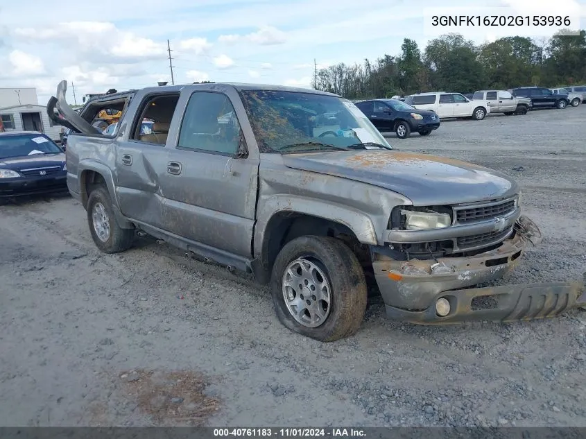 2002 Chevrolet Suburban 1500 Z71 VIN: 3GNFK16Z02G153936 Lot: 40761183