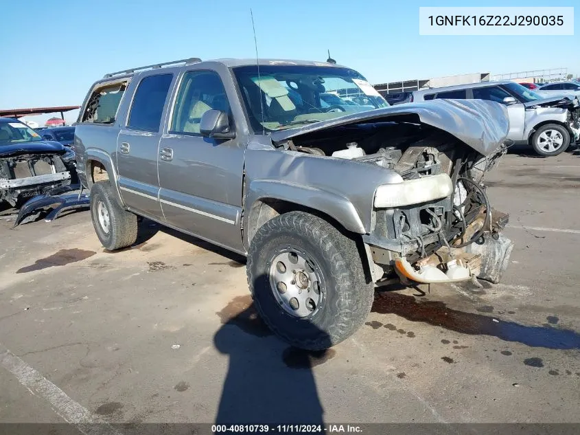 2002 Chevrolet Suburban 1500 Lt VIN: 1GNFK16Z22J290035 Lot: 40810739