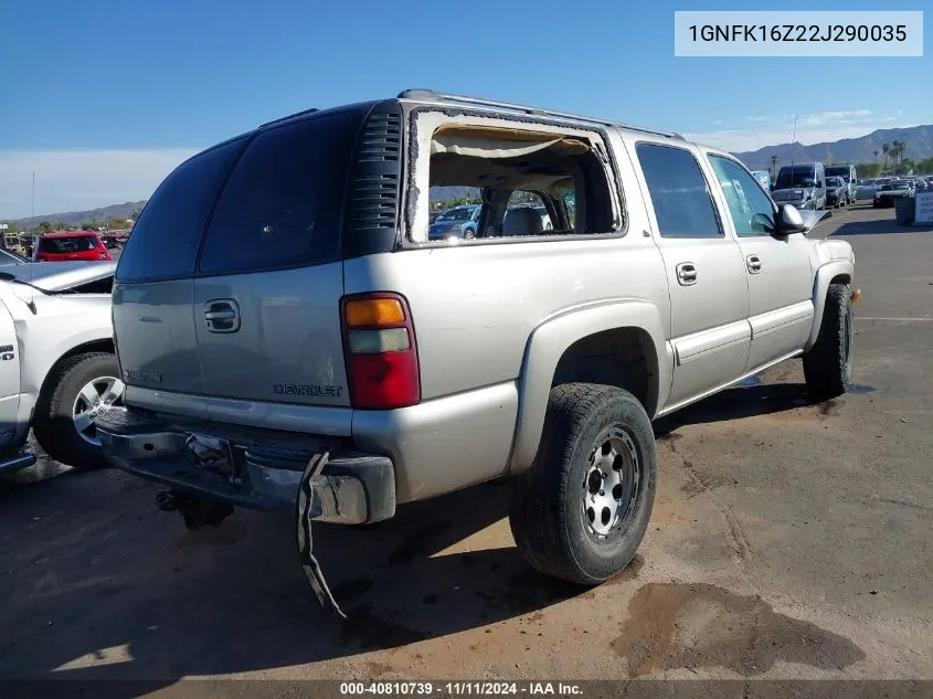 2002 Chevrolet Suburban 1500 Lt VIN: 1GNFK16Z22J290035 Lot: 40810739