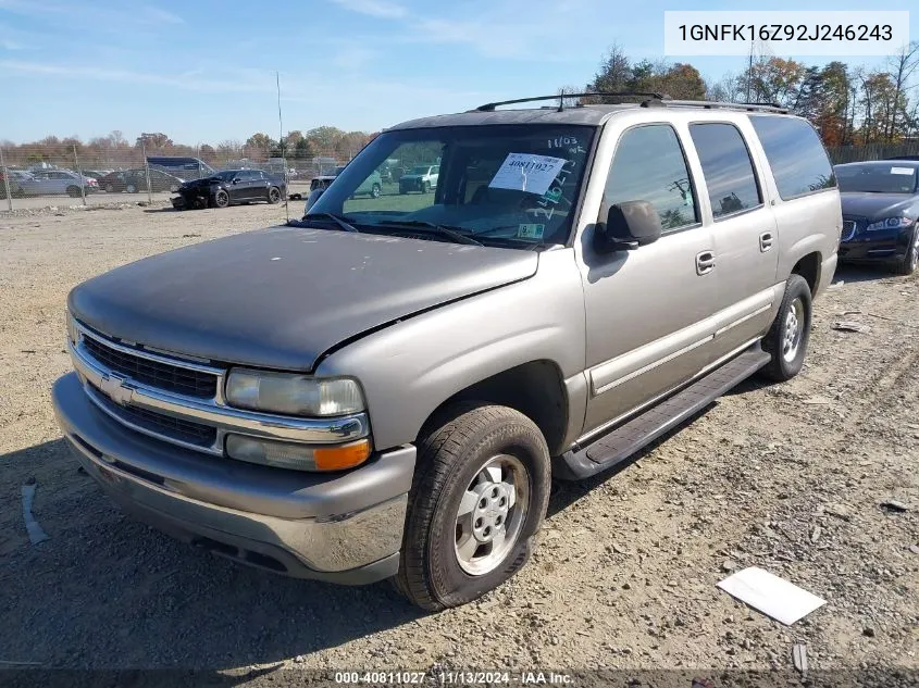 2002 Chevrolet Suburban 1500 Lt VIN: 1GNFK16Z92J246243 Lot: 40811027