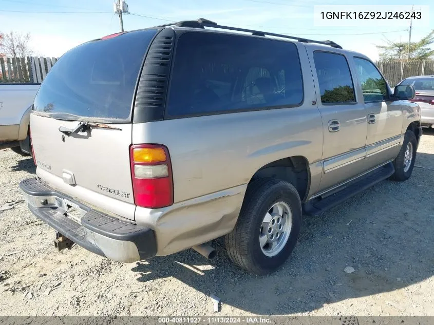 2002 Chevrolet Suburban 1500 Lt VIN: 1GNFK16Z92J246243 Lot: 40811027