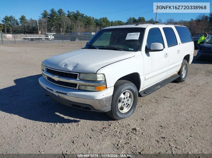 2002 Chevrolet Suburban 1500 Lt VIN: 3GNFK16Z72G338968 Lot: 40875170