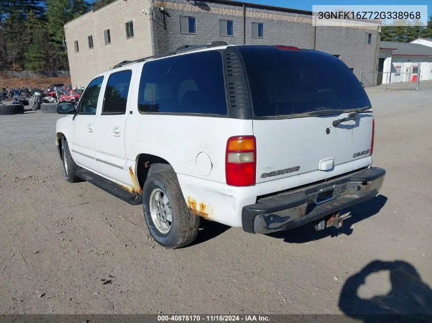 2002 Chevrolet Suburban 1500 Lt VIN: 3GNFK16Z72G338968 Lot: 40875170