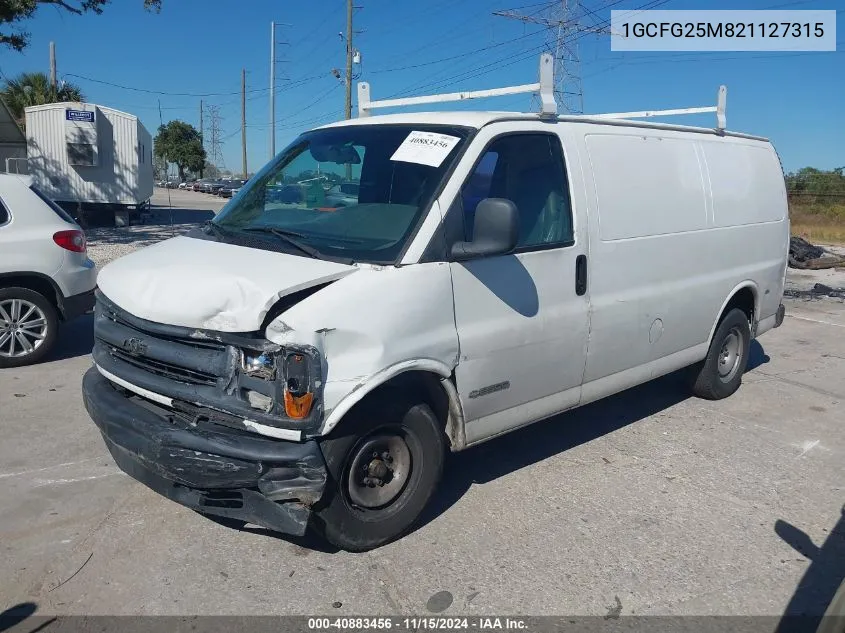 2002 Chevrolet Express VIN: 1GCFG25M821127315 Lot: 40883456