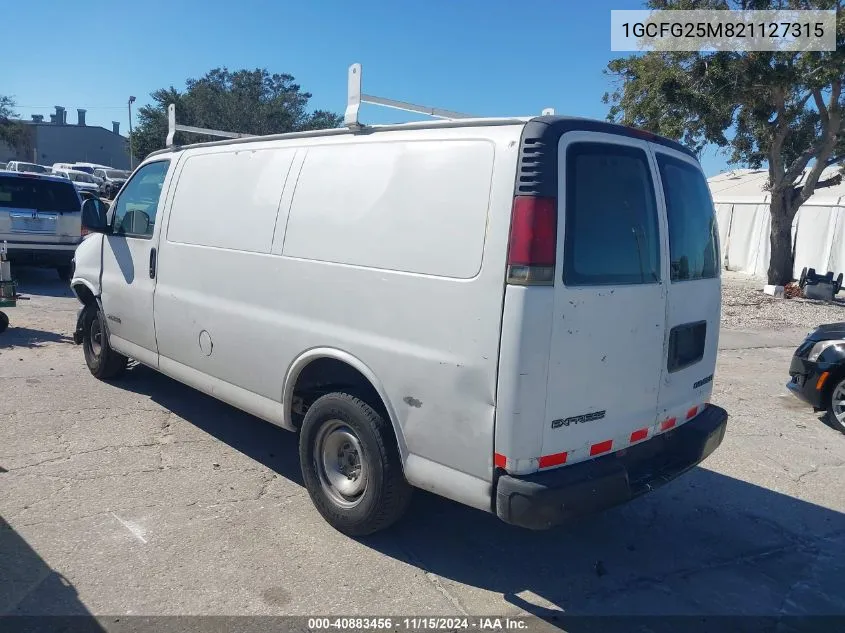 2002 Chevrolet Express VIN: 1GCFG25M821127315 Lot: 40883456