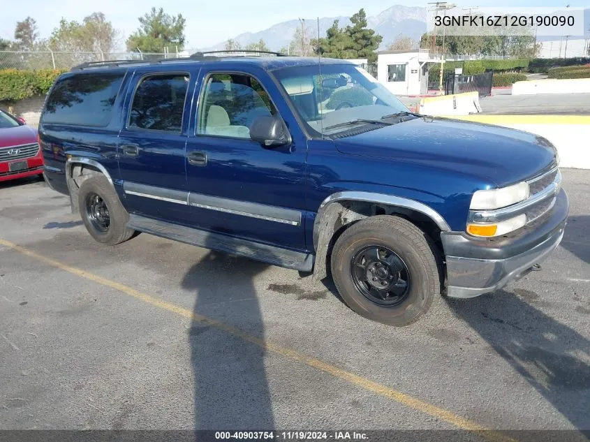 3GNFK16Z12G190090 2002 Chevrolet Suburban 1500 Ls