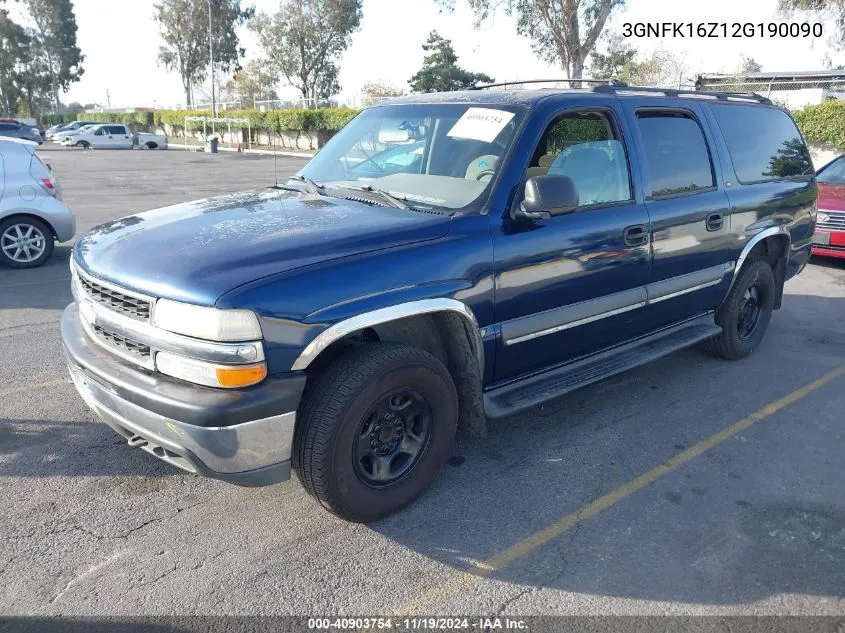 3GNFK16Z12G190090 2002 Chevrolet Suburban 1500 Ls