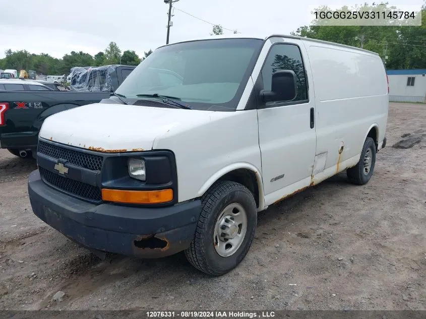 2003 Chevrolet Express VIN: 1GCGG25V331145784 Lot: 12076331