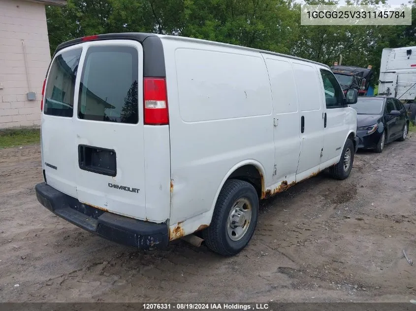 2003 Chevrolet Express VIN: 1GCGG25V331145784 Lot: 12076331