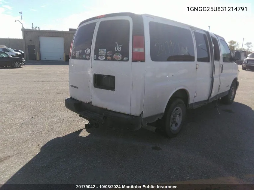 1GNGG25U831214791 2003 Chevrolet Express 2500