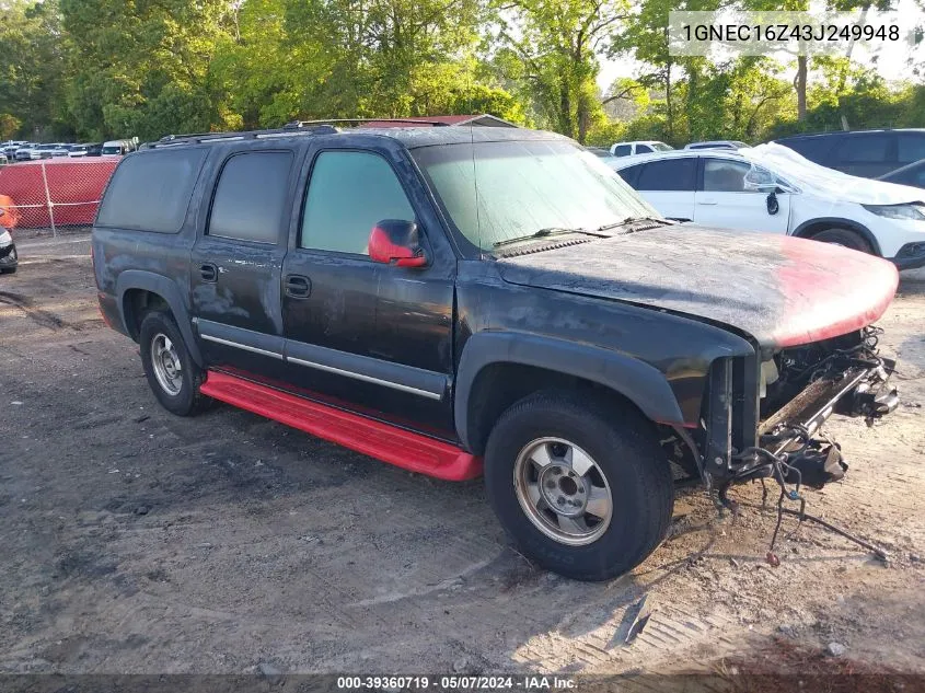 2003 Chevrolet Suburban 1500 Ls VIN: 1GNEC16Z43J249948 Lot: 39360719