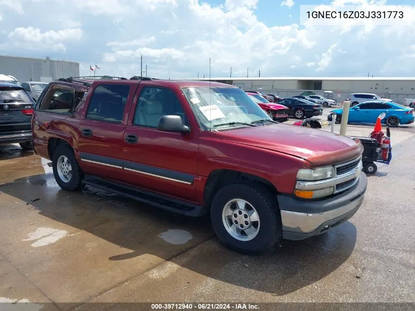 2003 Chevrolet Suburban 1500 Ls VIN: 1GNEC16Z03J331773 Lot: 39712940