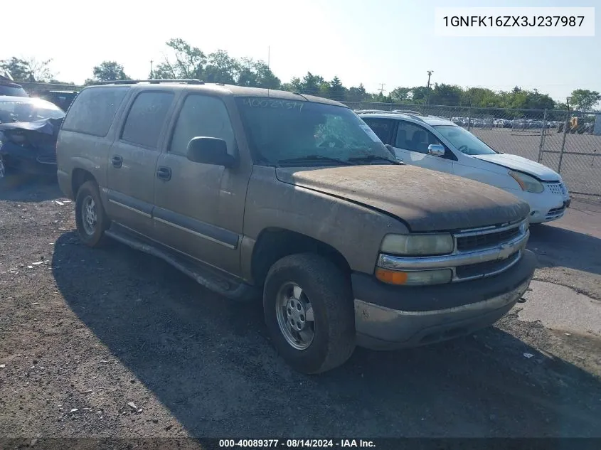 2003 Chevrolet Suburban 1500 Ls VIN: 1GNFK16ZX3J237987 Lot: 40089377