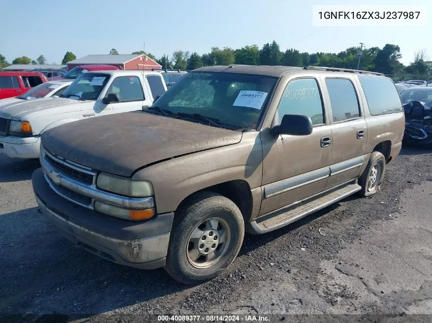 1GNFK16ZX3J237987 2003 Chevrolet Suburban 1500 Ls