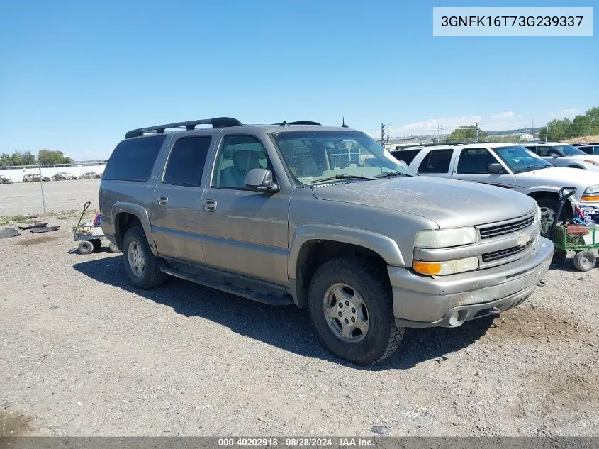 2003 Chevrolet Suburban 1500 Z71 VIN: 3GNFK16T73G239337 Lot: 40202918