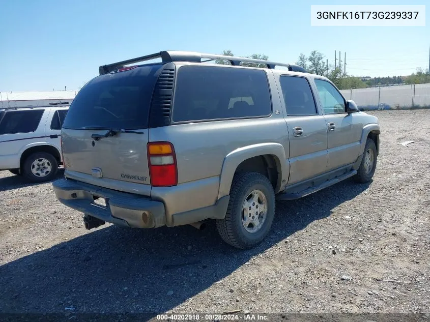 2003 Chevrolet Suburban 1500 Z71 VIN: 3GNFK16T73G239337 Lot: 40202918