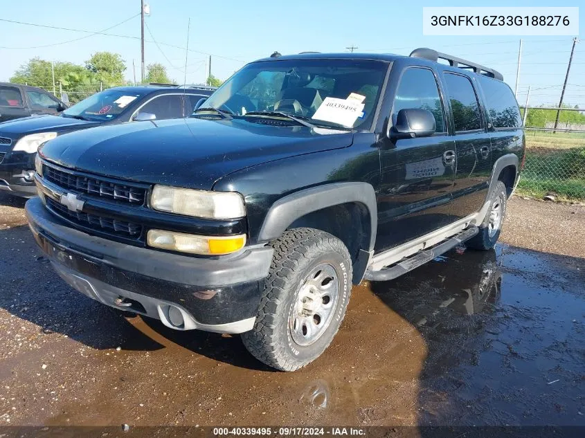 2003 Chevrolet Suburban 1500 Z71 VIN: 3GNFK16Z33G188276 Lot: 40339495