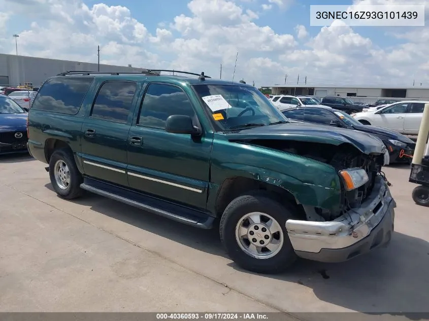 2003 Chevrolet Suburban 1500 Lt VIN: 3GNEC16Z93G101439 Lot: 40360593