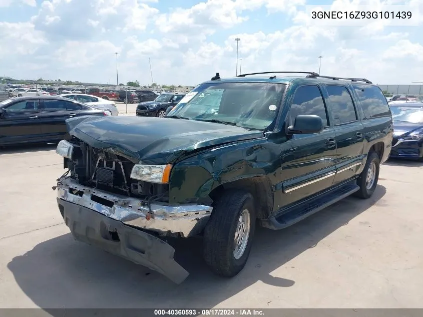 2003 Chevrolet Suburban 1500 Lt VIN: 3GNEC16Z93G101439 Lot: 40360593