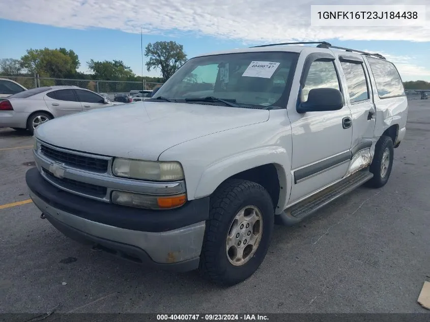 1GNFK16T23J184438 2003 Chevrolet Suburban 1500 Ls