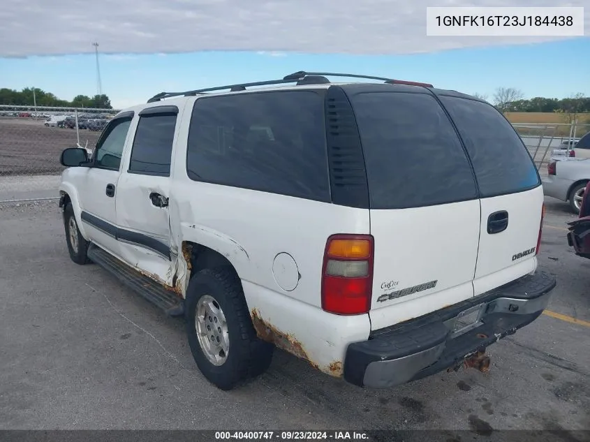 2003 Chevrolet Suburban 1500 Ls VIN: 1GNFK16T23J184438 Lot: 40400747