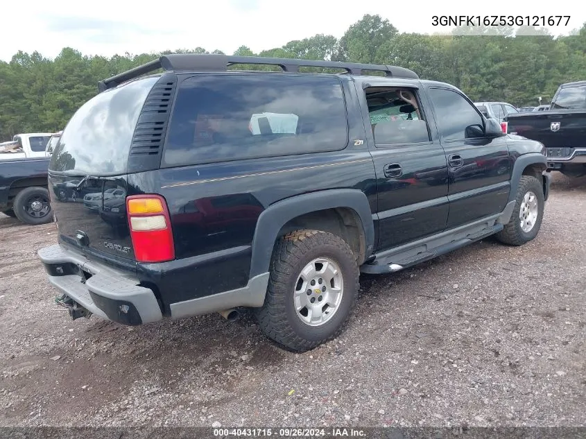 2003 Chevrolet Suburban 1500 Z71 VIN: 3GNFK16Z53G121677 Lot: 40431715