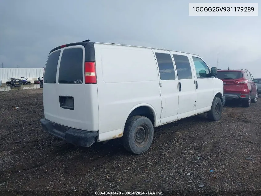 2003 Chevrolet Express VIN: 1GCGG25V931179289 Lot: 40433479