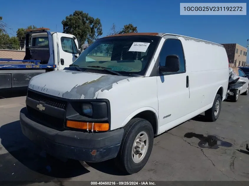 2003 Chevrolet Express VIN: 1GCGG25V231192272 Lot: 40450216