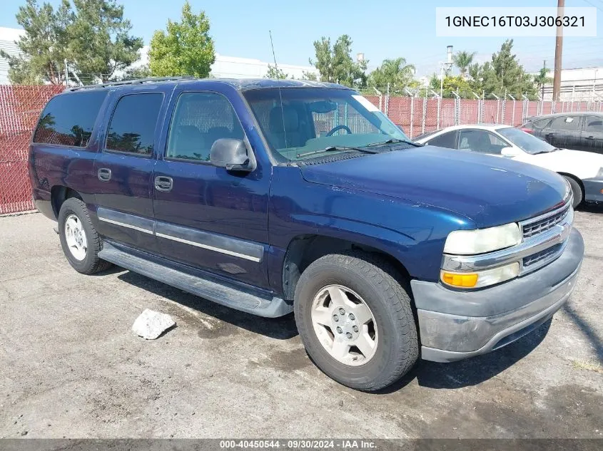 2003 Chevrolet Suburban 1500 Ls VIN: 1GNEC16T03J306321 Lot: 40450544