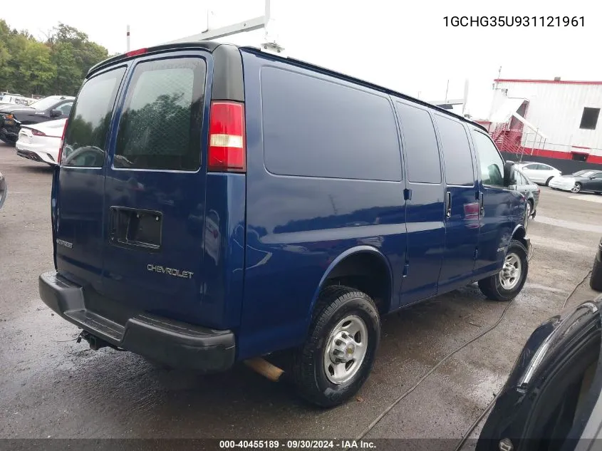 2003 Chevrolet Express VIN: 1GCHG35U931121961 Lot: 40455189