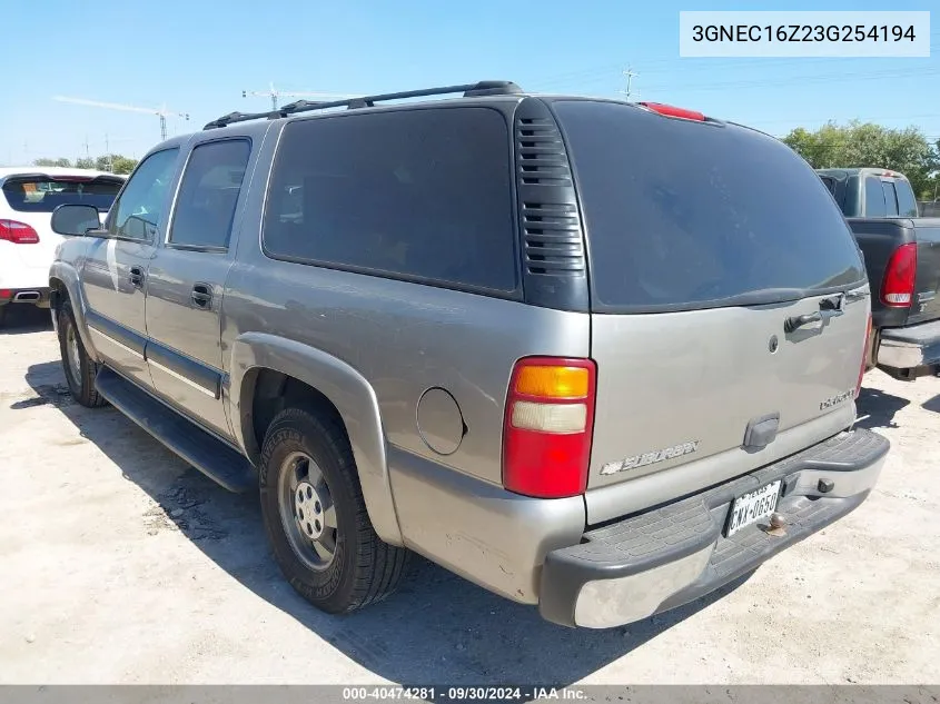 3GNEC16Z23G254194 2003 Chevrolet Suburban 1500 Ls