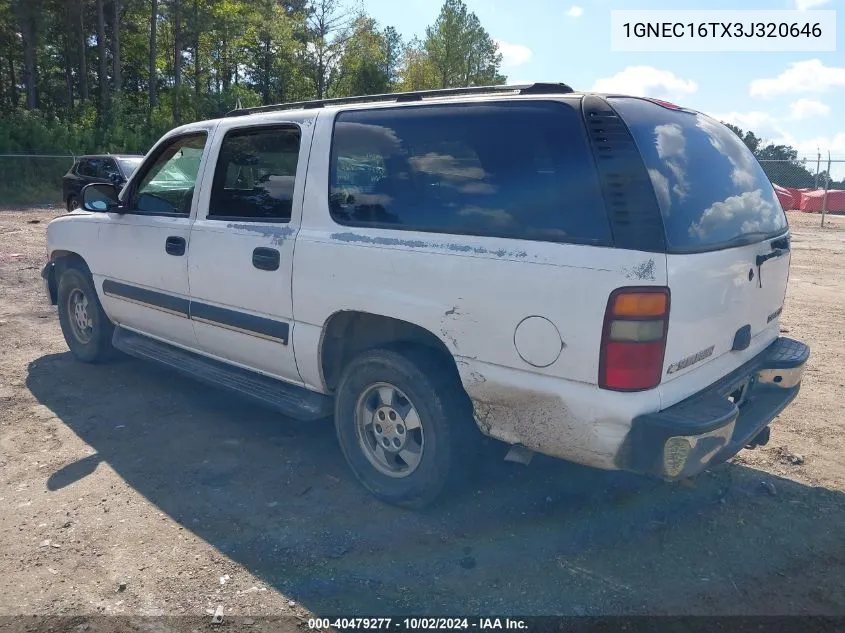 1GNEC16TX3J320646 2003 Chevrolet Suburban 1500 Ls