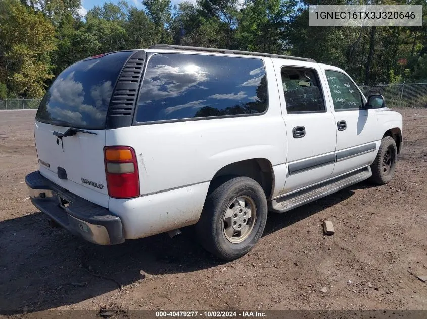 1GNEC16TX3J320646 2003 Chevrolet Suburban 1500 Ls