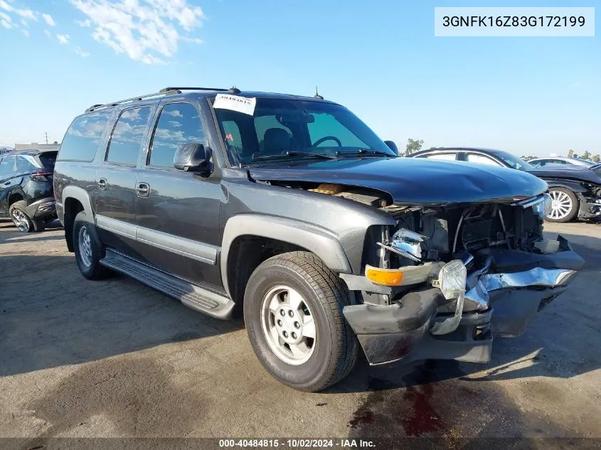 2003 Chevrolet Suburban 1500 Lt VIN: 3GNFK16Z83G172199 Lot: 40484815