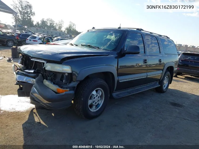 2003 Chevrolet Suburban 1500 Lt VIN: 3GNFK16Z83G172199 Lot: 40484815