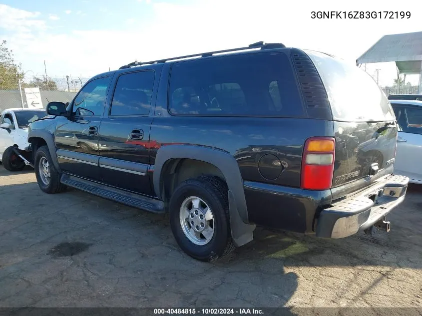 2003 Chevrolet Suburban 1500 Lt VIN: 3GNFK16Z83G172199 Lot: 40484815