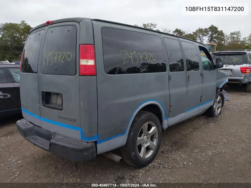 2003 Chevrolet Express Upfitter VIN: 1GBFH15T831147200 Lot: 40497714