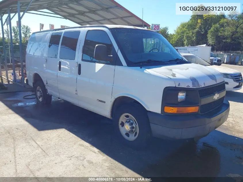 2003 Chevrolet Express VIN: 1GCGG25V331210097 Lot: 40506578