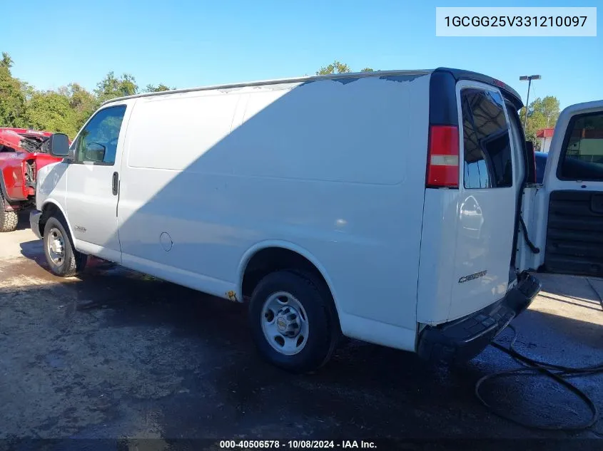 2003 Chevrolet Express VIN: 1GCGG25V331210097 Lot: 40506578