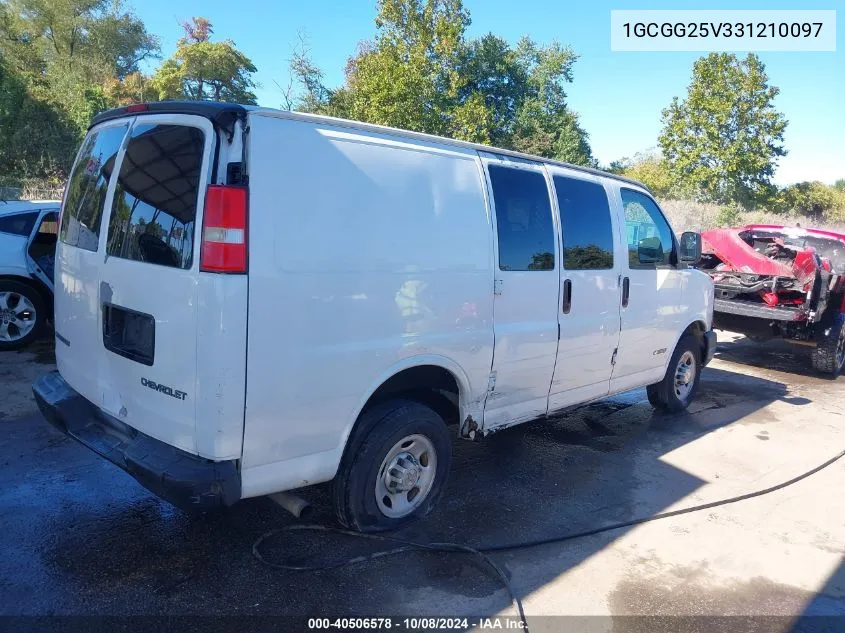 2003 Chevrolet Express VIN: 1GCGG25V331210097 Lot: 40506578